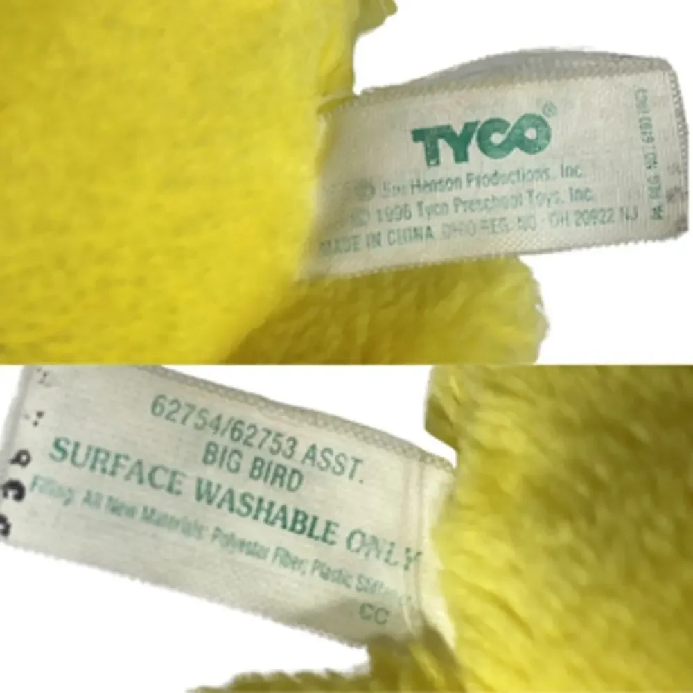 Tyco Sesame Street Big Bird Yellow Plush Small Medium